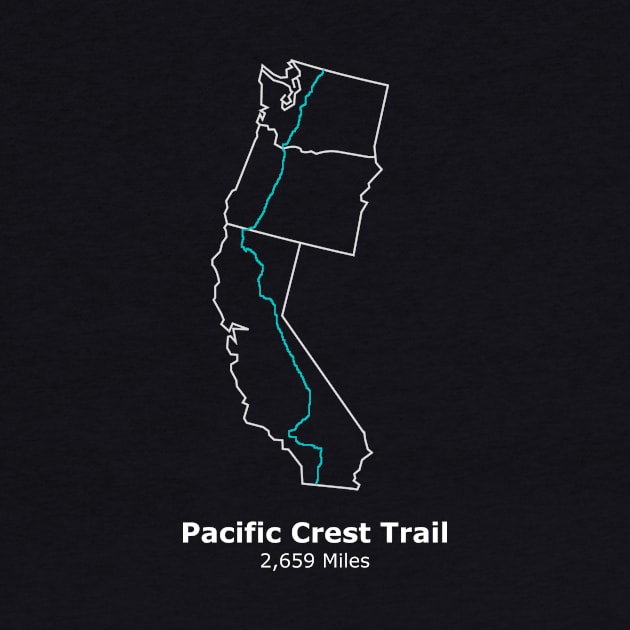 Pacific Crest Trail, National Scenic Trail Route Map by numpdog